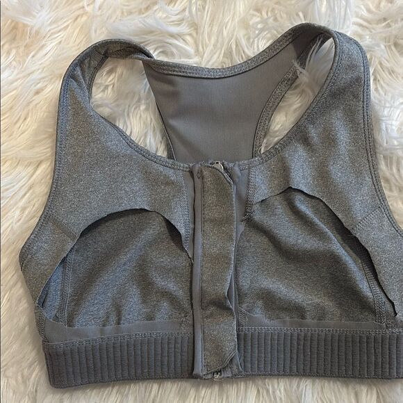 Fila Gray Sports Bra with Front Zipper and Racerback - Picture 6 of 7